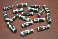 Chocolate Dark Brown Swirl Buffalo Bone Tube Beads 1"