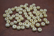 Cream Brown Strip Round Buffalo Bone Beads 6mm