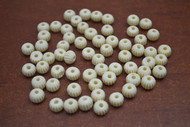 Stripe Cream Brown Round Buffalo Bone Beads 8mm