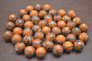 100+ Pcs Orange Round Lampwork Glass Beads 15mm