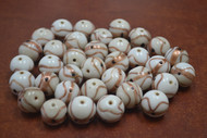 100+ Pcs White Round Lampwork Glass Beads 15mm