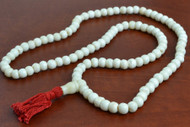 White Tibetan Buddhish Buffalo Bone Mala Prayer Beads 8mm