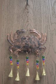 Handmade Crab Seashell Rusty Iron Metal Bells Windchime
