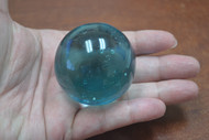 Hand Blown Blue Glass Sphere Small Ball 2"