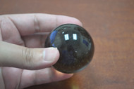 Hand Blown Amber Glass Sphere Small Ball 2"