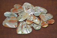 12 Pcs Heart Red Abalone Shell Blank Charm Pendants 30mm