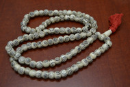 Swirl White Tibetan Buddhish Buffalo Bone Mala Prayer Beads 10mm