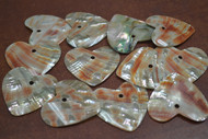 12 Pcs Heart Red Abalone Shell Blank Charm Pendants 40mm