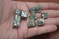 12 Pcs Square Cube Abalone Shell Mosaic Beads 10mm