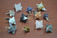12 Pcs Assort Agate Gemstone Star Capped Pendants 1 1/2"
