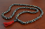Brown Swirl Tibetan Buddhish Buffalo Bone Mala Prayer Beads 10mm