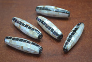 5 Pcs Tube Mother of Pearl Shell Mosaic Beads 2 1/4"