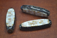 3 Pcs Oyster & Pearl Shell Mosaic Loose Tube Beads 2 3/4"