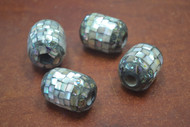 4 Pcs Tube Abalone Shell Mosaic Beads 1 1/4"