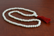 White Tibetan Buddhish Buffalo Bone Mala Prayer Beads 6mm