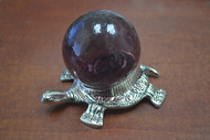 Reproduction Purple Glass Ball With Turtle Holder