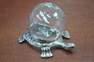 Reproduction Clear Glass Ball With Turtle Holder