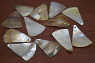 12 Pcs Triangle Mother Of Pearl Shell Charms 1 3/4"