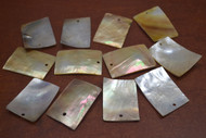 12 Pcs Rectangle Mother Of Pearl Shell Charms 1 3/8"