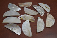 12 Pcs Half Circle Mother Of Pearl Shell Charms 2"