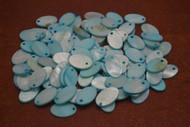 100 Pcs Dyed Blue Mother Of Pearl Shell Oval Charms