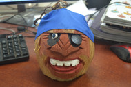 Hand Carved Coconut Pirate Bandana Souvenir Display Stand