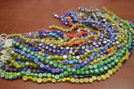 12 Strands Assort Mix Color Chevron Glass Beading Beads 16"