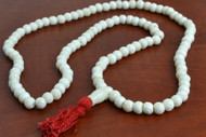 Swirl White Tibetan Buddhish Buffalo Bone Mala Prayer Beads 8mm