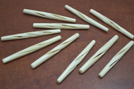 Carved White Tube Buffalo Bone Beads 3"