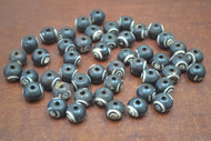 Carved Chocolate Brown Swirl Round Buffalo Bone Beads 10mm