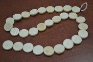 White Flat Round Circle Buffalo Bone Round Beads 15mm