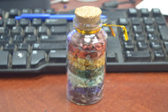 Various Colors Gemstone Crystal Chakra Spiritual Chip Nugget Bottle 4"