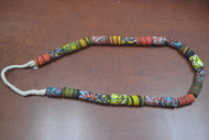 22 Pcs Handmade Multi Color Stripe Africa Old Glass Beading Beads