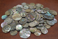 100 Pcs Assort Mix Round Abalone Shell Blank Pendant Disc