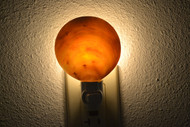 Round Golden Mother of Pearl Seashell Nightlight