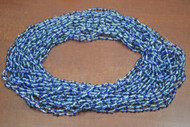 12 Necklaces Blue Glass Seed Beading Love Beads 60"