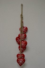 Red Heart Rusty Iron Metal Bells Windchime