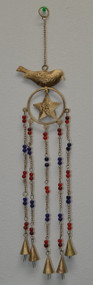 Bird With Star Rusty Iron Metal Bells Windchime