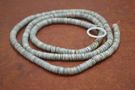 200 Pcs Gray Shell Heishi Bead Charm Strand 24"