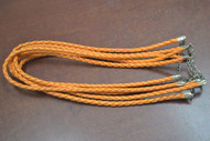 12 Pcs Orange Leather Braided Necklace Cords 18"