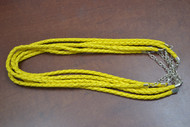 12 Pcs Yellow Leather Braided Necklace Cords 18"
