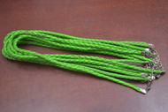 12 Pcs Green Leather Braided Necklace Cords 18"