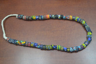 55 Pcs Black Handmade Stripe Africa Old Glass Beading Beads