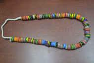 55 Pcs Multi Colors Handmade Stripe Africa Old Glass Beading Beads