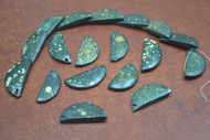 Dyed Green Half Circle Buffalo Bone Beads 1"