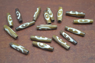 Brown Swirl Buffalo Bone Tube Beads 1"