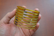 Carved Stripe Buffalo Horn Cuff