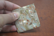 Red Abalone Shell Blank Inlay White Back 2 1/4"