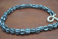 30 Pcs Handmade Black Stripe Africa Old Glass Round Beading Beads