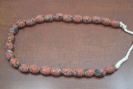 24 Pcs Handmade Red African Old Glass Tube Beading Beads 7/8"